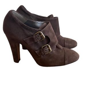 NEW Moschino Suede Brown Ankle Booties Size 6